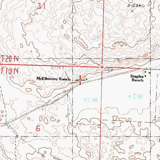Topographic Map of McElhinney Ranch, NE