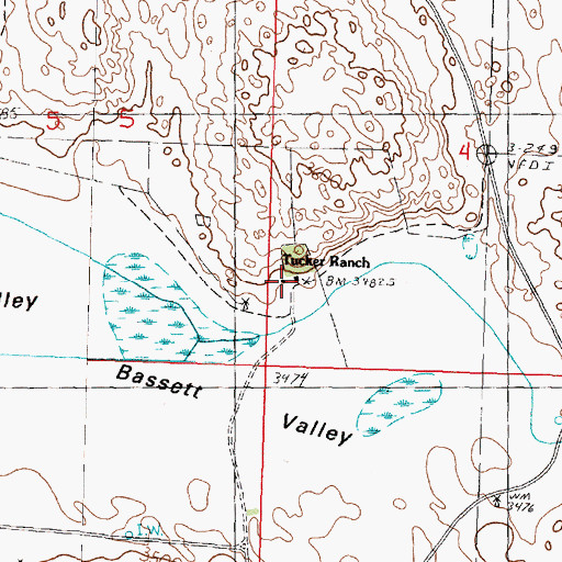 Topographic Map of Tucker Ranch, NE