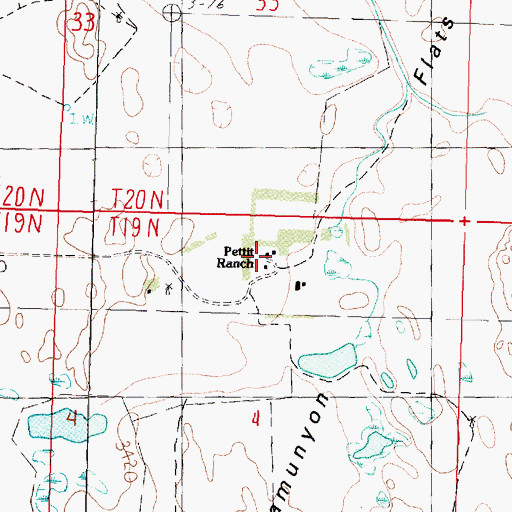 Topographic Map of Pettit Ranch, NE