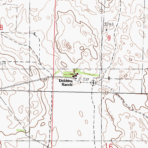 Topographic Map of Dobbins Ranch, NE