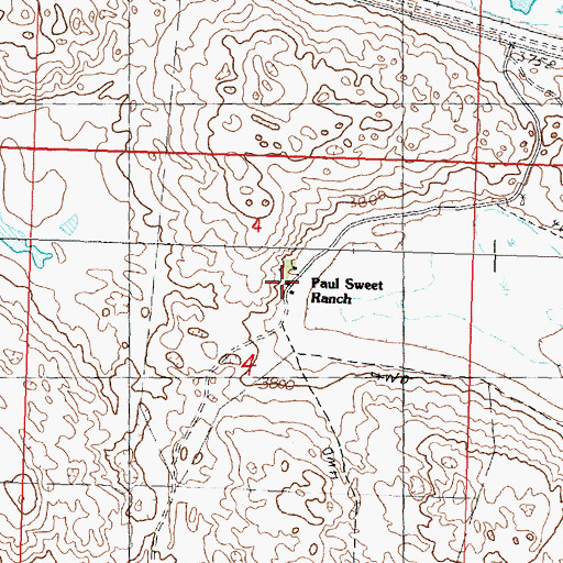 Topographic Map of Paul Sweet Ranch, NE