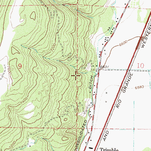 Topographic Map of Tripp Hot Springs, CO