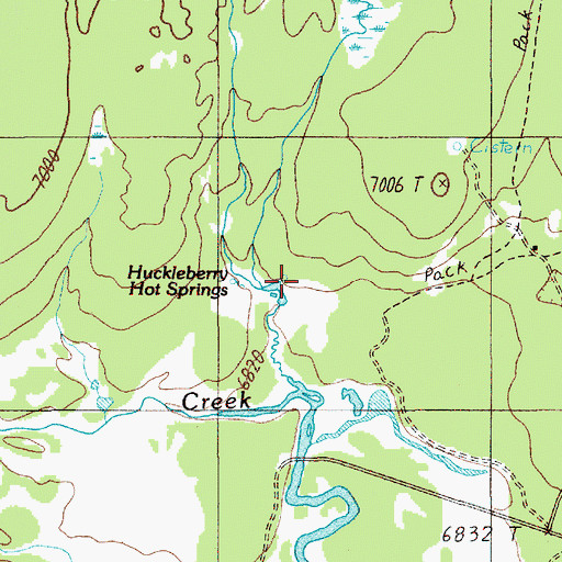 Topographic Map of Huckleberry Hot Springs, WY