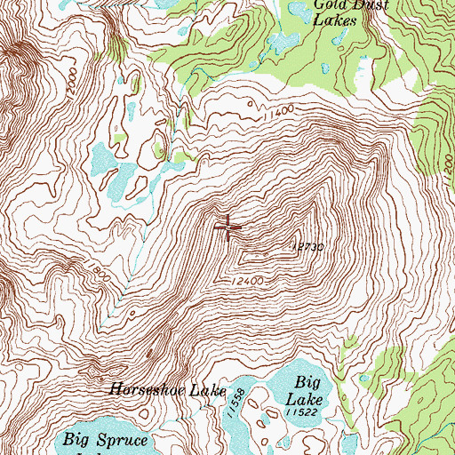 Topographic Map of Horseshoe Lake, CO