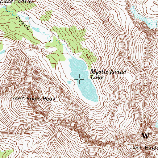 Topographic Map of Mystic Island Lake, CO
