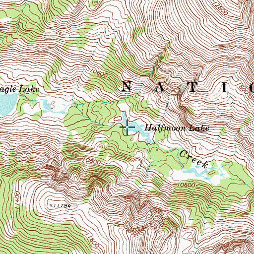 Topographic Map of Halfmoon Lake, CO