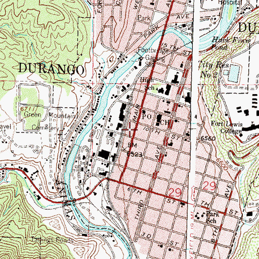 Topographic Map of Municipal Center Building, CO