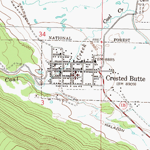 Topographic Map of Queen of All Saints Catholic Church, CO