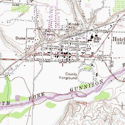 Topographic Map of Bible Baptist Church, CO