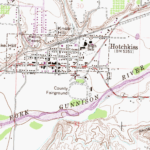 Topographic Map of Heritage Hall, CO