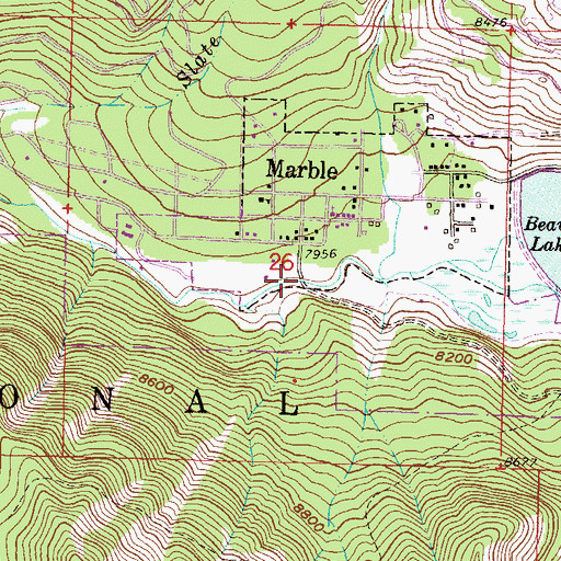 Topographic Map of Marble Mill Site Park, CO