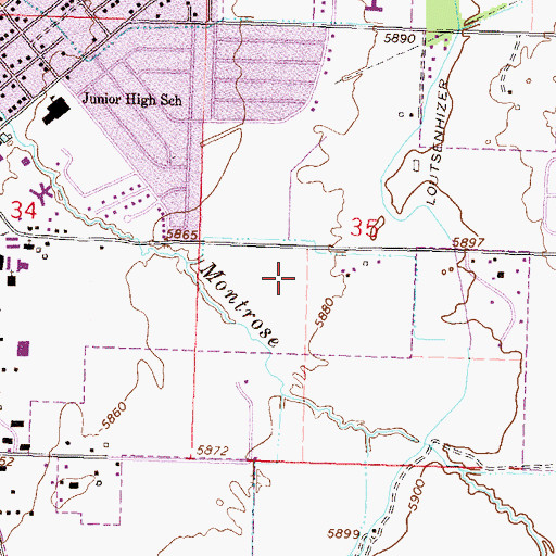 Topographic Map of Montrose Senior Center, CO