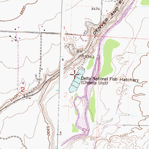 Topographic Map of Hotchkiss National Fish Hatchery, CO