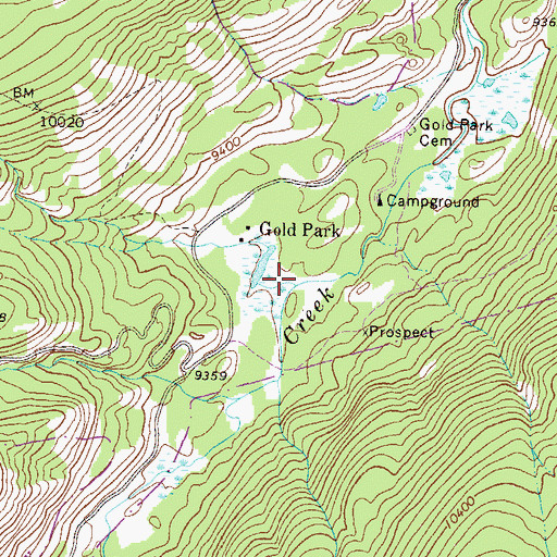 Topographic Map of French Creek, CO