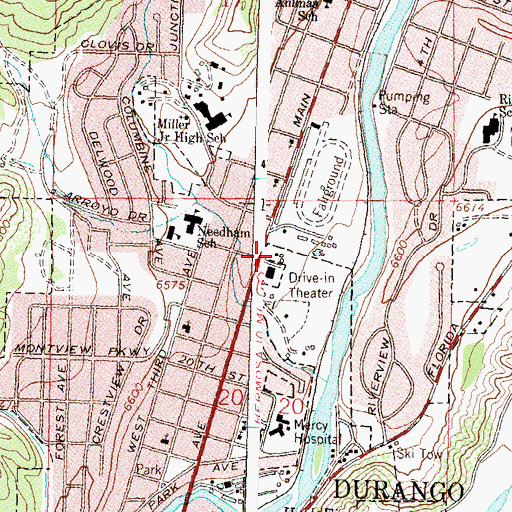 Topographic Map of Fifty-five Plus Center, CO