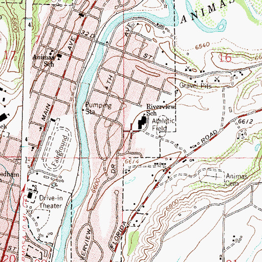 Topographic Map of Parkview Elementary School, CO