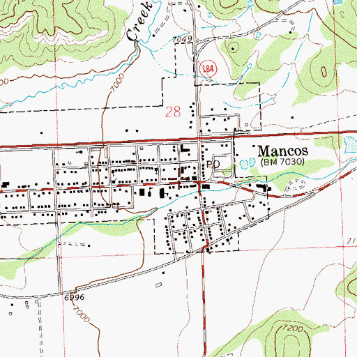 Topographic Map of Mancos Police Station, CO