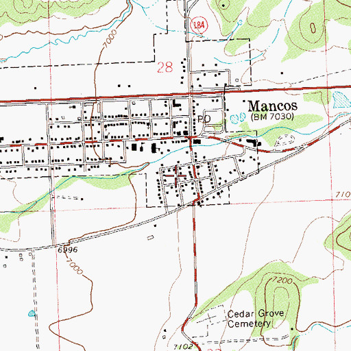Topographic Map of Santa Rita of Cascia Catholic Church, CO