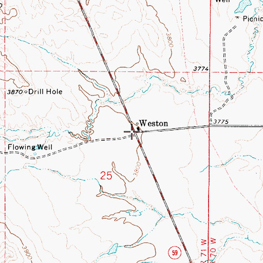 Topographic Map of Little Powder School, WY
