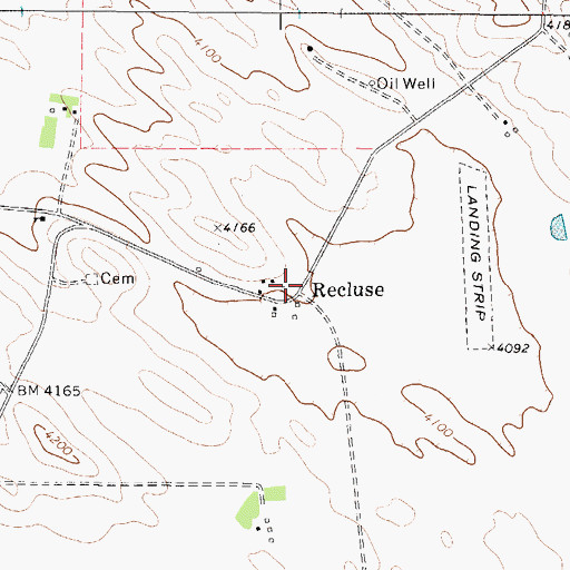 Topographic Map of Recluse Elementary School, WY