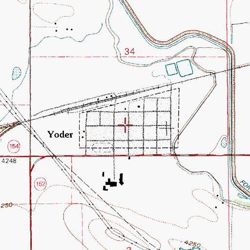 Topographic Map of Southeast High School, WY