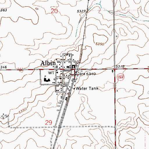 Topographic Map of Albin Junior High School, WY