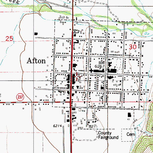 Topographic Map of Star Valley High School, WY