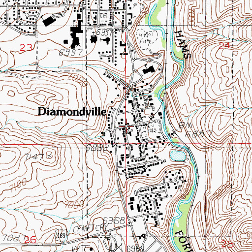 Topographic Map of Thoman Ranch School, WY