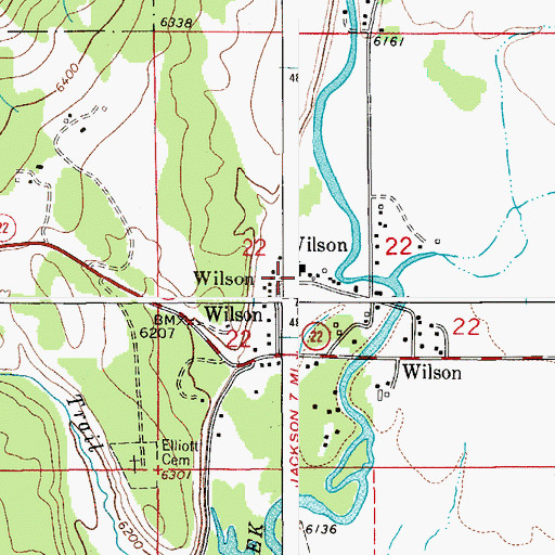 Topographic Map of Wilson School, WY