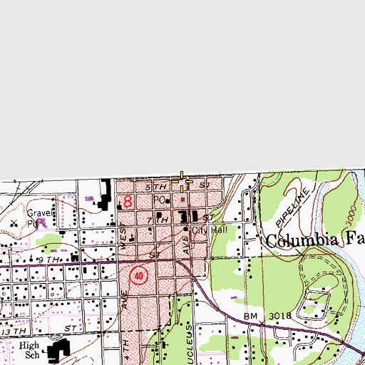 Topographic Map of B and B Shopping Center, MT