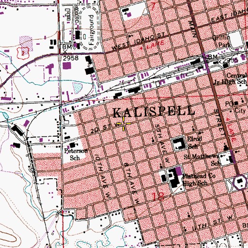 Topographic Map of Salvation Army Church, MT