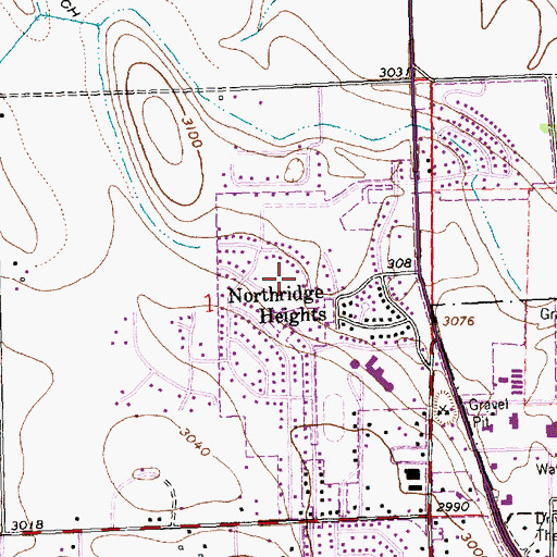 Topographic Map of Northridge Lutheran Church, MT