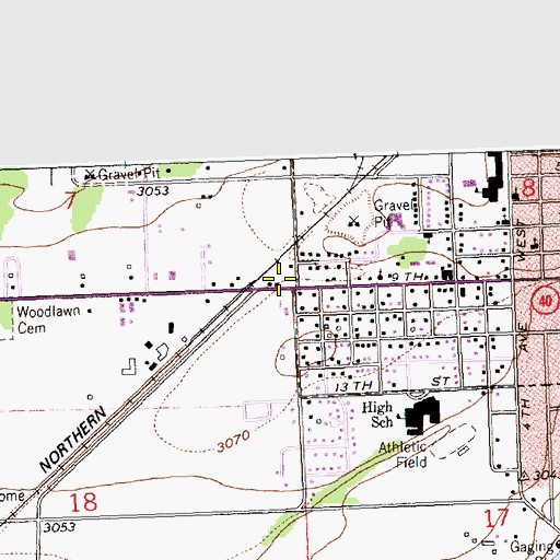 Topographic Map of Saint Richards Catholic Church, MT