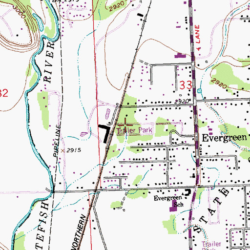 Topographic Map of Ridgewood Terrace, MT