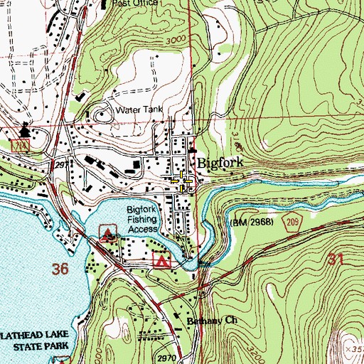 Topographic Map of Lake View Care Center, MT
