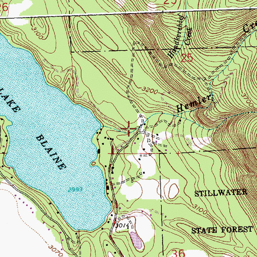 Topographic Map of Lake Blaine Resort Campground, MT