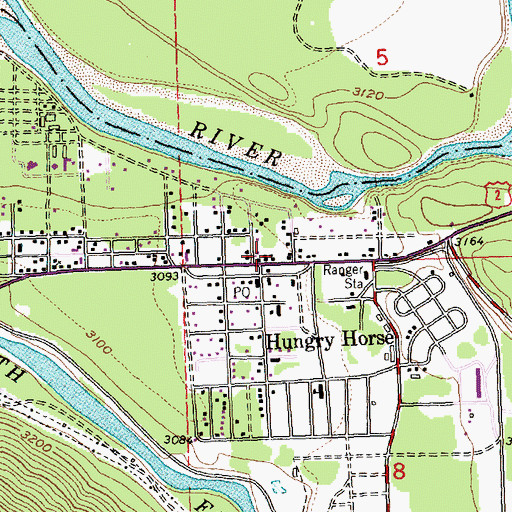 Topographic Map of Canyon RV and Campground, MT