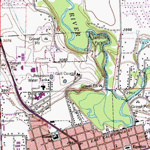 Topographic Map of Buffalo Hill Golf Club, MT