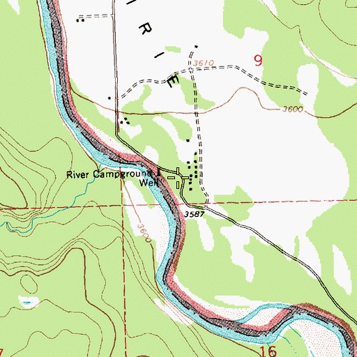 Topographic Map of Kintla Post Office (historical), MT
