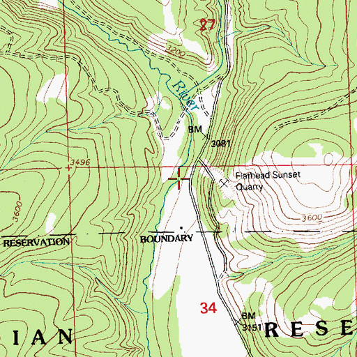 Topographic Map of Hubbart Post Office (historical), MT