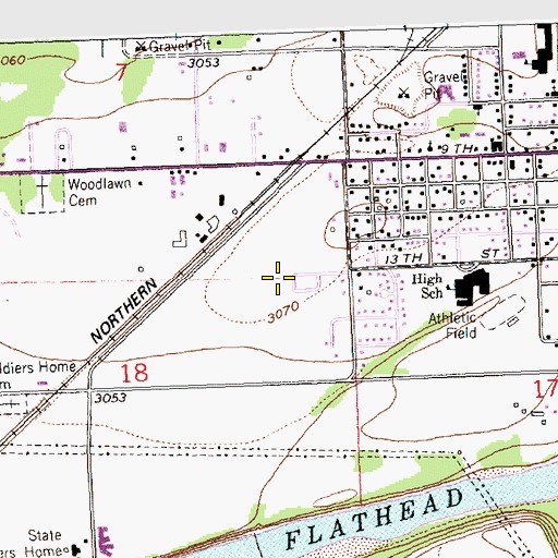 Topographic Map of Big Sky Colonial Manor, MT