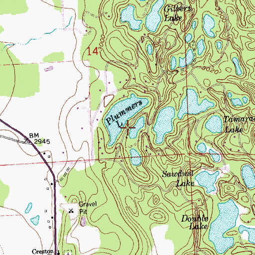 Topographic Map of Dan Lake, MT