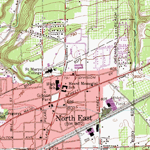 Topographic Map of Immanuel United Methodist Church, PA