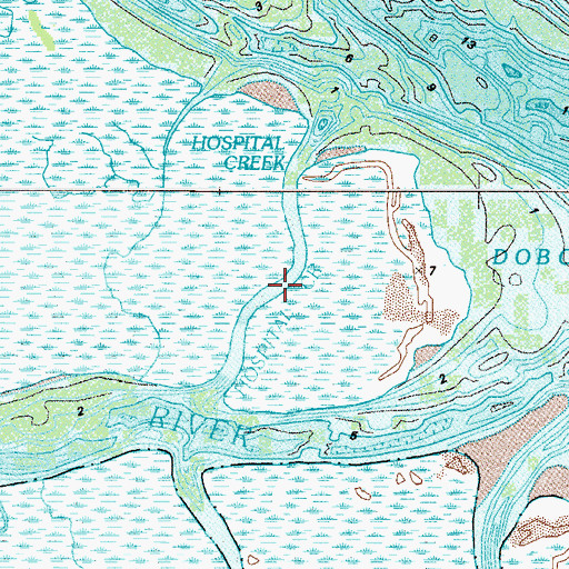 Topographic Map of Hospital Creek, GA