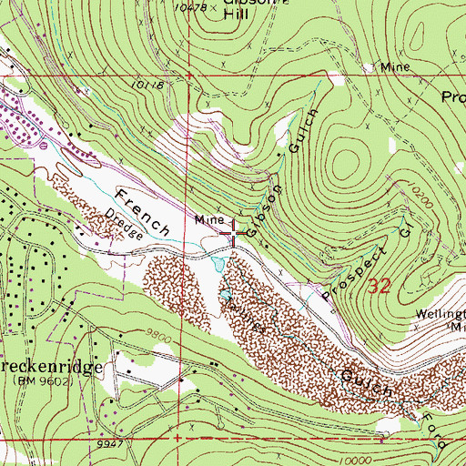 Topographic Map of Gibson Gulch, CO