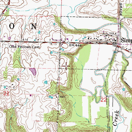Topographic Map of Township of Simpson (historical), IL