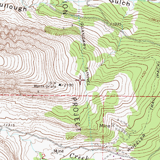 Topographic Map of Quandary Tunnel, CO