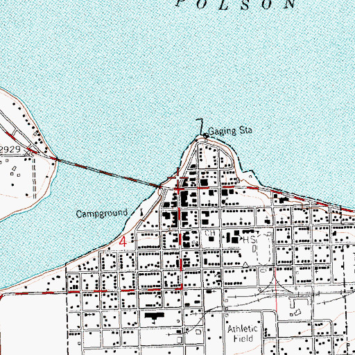 Topographic Map of Polson Fire Department, MT