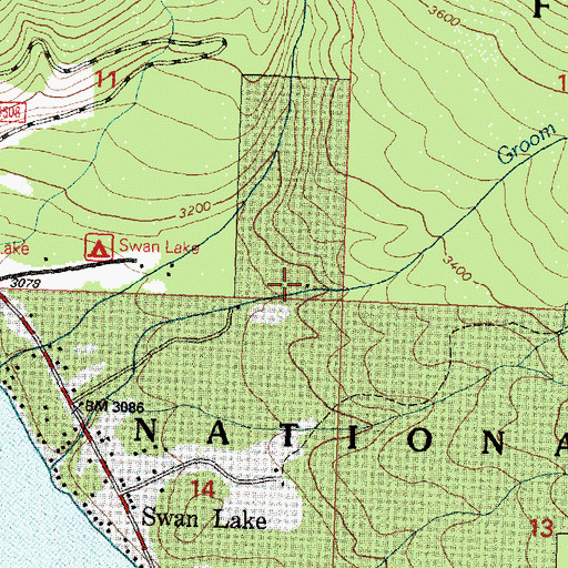 Topographic Map of Swan Lake School, MT