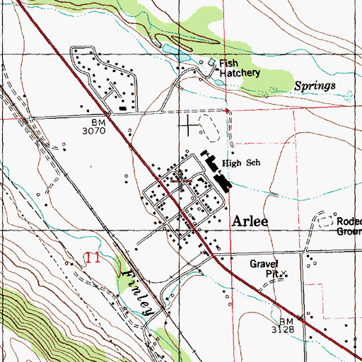 Topographic Map of Arlee Public Schools, MT